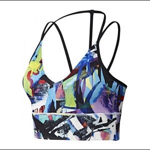 Reebok Multi Color Racerback Sports Bra Medium